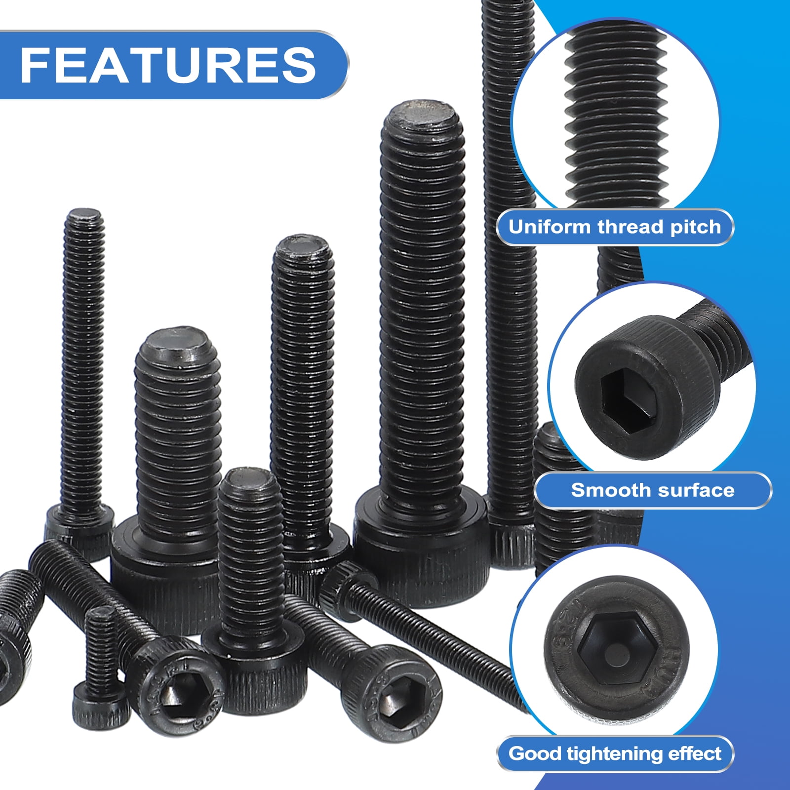 M8 x 100mm Hex Socket Head Screws Cap Bolt, 10 Pack 12.9 Grade Carbon Steel Hexagon Socket Screw  with Hex Wrenches