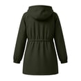 thumbnail image 5 of Hilenly Long Waterproof Rain Jacket Women Hooded Trench Coat Drawstring Waisted Rain Coats Windbreaker Jackets with Pockets, 5 of 8