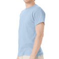 thumbnail image 4 of Hanes Men EcoSmart T-Shirt, Short Sleeve Crew Neck Cotton-Poly Blend Classic Tee, Light Blue, 2XL, 4 of 6