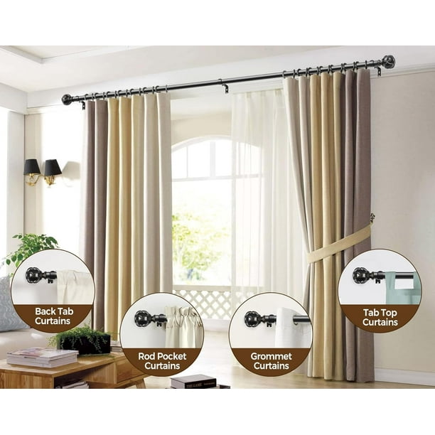 KAMANINA Curtain Rod Netted Texture End 32-144