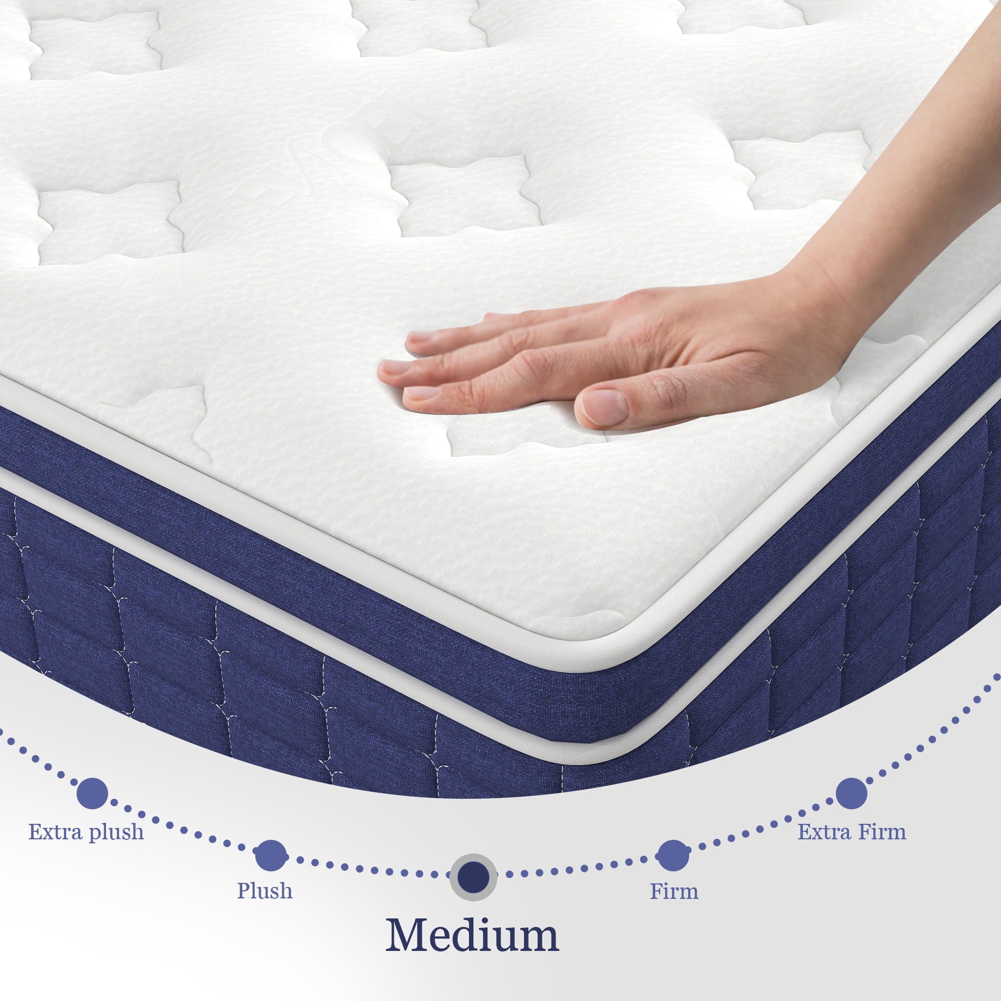 12 inch King Mattress,Hybrid Mattresses Medium Firm in a Box