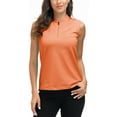 thumbnail image 7 of MoFiz Women's Golf Polo Sleeveless Shirt Quick Drying Casual Workout Tops Shirts Orange XS, 7 of 7