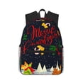 thumbnail image 1 of Disketp Merry Christmas Elk Mochila Ligera Clásica con Múltiples Bolsillos, Mochila Casual para Hombre y Mujer, Ideal para Escuela, Trabajo y Viajes, 1 of 6
