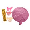 thumbnail image 2 of Juego de 15 globos de látex y papel de aluminio rosa, azul y transparente con borlas doradas para decoración de cumpleaños infantil., 2 of 9