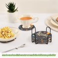 thumbnail image 5 of Yayeee 6 PCS Drink Coasters with Holder Set Woven Absorbent Round Tabletop Hot Pad, Black Record, 5 of 7