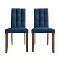 thumbnail image 3 of Castle Place Elegant Button Tufted Velvet Upholstered Dining Chairs, Navy Blue, Set of 2, 3 of 9