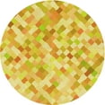 thumbnail image 1 of Ahgly Tapis Rond Lavable en Machine Intérieur Transitionnel Jaune Audacieux, 7 Pieds Rond, 1 of 7