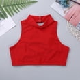 thumbnail image 4 of YUUMIN Big Girls Mock Crisscross Back Crop Top Gymnastics Dance Camisole Athletic Shirts Red 6, 4 of 5