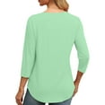 thumbnail image 5 of TKLPEHG Long Sleeve Tops for Women Crew Neck Pullover Tops Classic Solid Color Lightweight Fashion Casual Loose Blouse (Green,L), 5 of 8