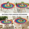 thumbnail image 7 of Rainbow Tie Dye Mandala Pattern Round Fitted Tablecloth with Elastic Edge,Dining Table Cover Waterproof,Outdoor Round Tablecloth for Camping,Dining,Indoor and Outdoor, 7 of 7