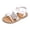 White, variant on newwalpole Girls Open Toe Princess Flat Sandals with Comfort Sole Summer Sandals White for Size 11