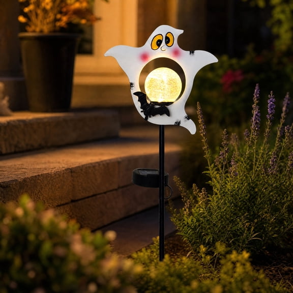 Halloween Ghost Stake Lights, Solar Outdoor Ground Lights for Garden Yard Decoration, LED Landscape Pathway Lighting for Lawn Patio Halloween Decor, 1 Pack