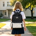 thumbnail image 2 of WAYUTE Backpack for Kids Lace Trim Star Print School Backpacks for Teen Girls Lightweight Side Water Bottle Pocket Bookbag Casual Outdoor Travel, 2 of 5