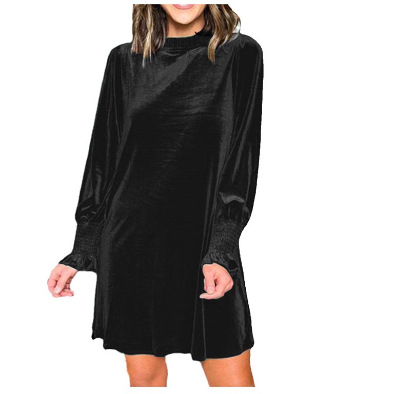 white christmas dresses Tavimart Black French Vintage Velvet Dress Women Korean Elegant Evenin –  tavimart