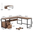 thumbnail image 6 of Tribesigns 70 Inch Modern L-Shaped Desk with Bookcase and Cabinet, L Shapes Computer Desk Study Table Super Sturdy Workstation with Drawers for Home Office with Hutch, 6 of 6