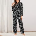 thumbnail image 2 of KLL Snake Print Women's Long Sleeve Pajamas with Pants Sleepwear Loungewear 2 Set-X-Large, 2 of 7