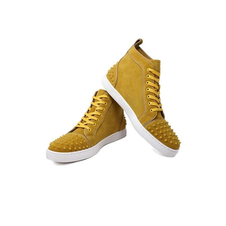 

Barabas Men s Spike Design Luxury Suede High-Top Sneaker SH732