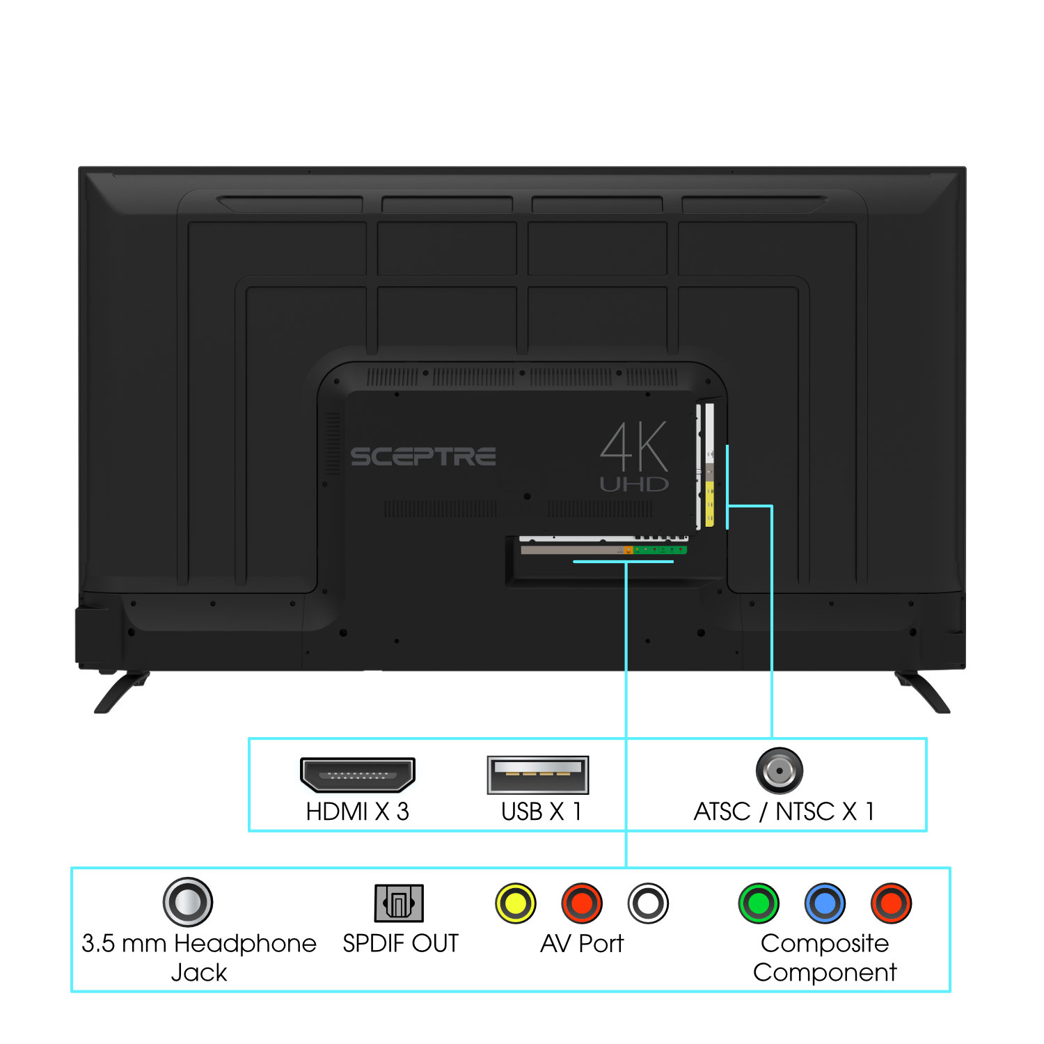 Sceptre 65" Class 4K UHD LED TV HDR U650CV-U - image 4 of 13