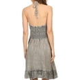 thumbnail image 2 of Sakkas Jia Stonewashed Embroidered Handkerchief Hem Halter Dress With Beads - Grey - 1X/2X, 2 of 4