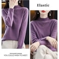 thumbnail image 2 of Women‘s Wool Sweaters Mock Turtle Neck Lightweight Long Sleeve Cozy Warm Fall Winter Pullover Tops, 2 of 7