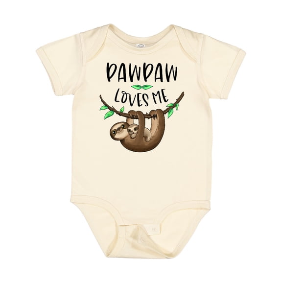Inktastic Pawpaw Loves Me Cute Sloth and Baby Boys or Girls Baby Bodysuit