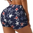 thumbnail image 2 of Fotbe USA Stars Seamless Shorts, Womens Workout Shorts High Waist Stretch Booty Short for Gym/Yoga/Running/Biking-XX-Large, 2 of 9