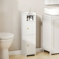 thumbnail image 6 of BEWISHOME Small Bathroom Storage Cabinet with 2 Doors, Narrow White Cabinet with Adjustable Shelves for Small Spaces, 6 of 10