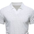 thumbnail image 4 of Mens Golf Polo Shirts Short Sleeve Casual Banded Bottom Stretch Classic Fit Solid Knit T-Shirts Big and Tall Size M-4XL White, 4 of 5