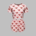 thumbnail image 5 of Bovxnpu Womens Pajamas Set 2 Piece Loungewear Set Short Sleeve Shorts Pajama Set Soft Comfortable Loungewear, 5 of 5