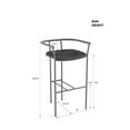 thumbnail image 4 of Amisco June 30" Faux Leather and Metal Bar Stool in Dark Gray/Matt Light Gray, 4 of 4