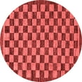 thumbnail image 1 of Ahgly Company Machine Washable Indoor Round Checkered Red Modern Area Rugs, 4' Round, 1 of 4