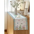 thumbnail image 5 of Table Runner 60 Inches Long for Kitchen Dining, Easter Dresser Scarf Farmhouse, Dining Table Decorations for Wedding/Parties, Farmhouse Gnomes Flowers Rabbit Eggs Check Wooden 13 x 60 In, 5 of 8