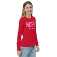 thumbnail image 4 of Nope Not Today Kids’ Long Sleeve Graphic T-Shirt – Funny Cotton Casual Tee (Red, M), 4 of 4