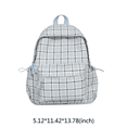 thumbnail image 2 of Plaid School Backpack, Spacious Backpack with Multi-pocket, Lightweight Breathable Bookbag for Middle School College, Black, 2 of 9