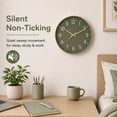 thumbnail image 2 of Wall Clocks Battery Operated for Living Room Kitchen 12" Silent Non Ticking Modern Wall Clock for Bedroom Office Decor Olive Green, 2 of 7