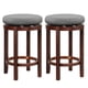thumbnail image 1 of Costway Juego de 2 Taburetes de Altura de Mostrador, Taburete Giratorio de 66 cm con Cojín Acolchado y Patas de Madera de Caucho, Taburete de Cocina para Hogar, Pub y Café, Gris y Marrón, 1 of 5