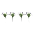 thumbnail image 2 of Naiovety 2 uds flores artificiales de plástico plantas de tallo largo falso ramo de imitación decoraciones de de interior decoración de Púrpura 2Conjunto, 2 of 6