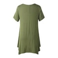 thumbnail image 6 of Gvmfive Women Summer Solid Short Sleeve Tunic Tops Loose Blouse Basic T Shirt, 6 of 6