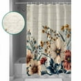 thumbnail image 3 of Small Stall Shower Curtain 48x72 Inch Narrow Half Size Retro Spring Floral Bath Curtains Bathroom Decor Pastoral Summer Botanical Waterproof Fabric Shower Curtain Set with Hooks 48 Inch, 3 of 6