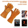 thumbnail image 2 of EIGTHTAIL Gants de Soudage Résistants à la Chaleur/feu Gants en Cuir Durables pour Barbecue Four Four Cheminée et Plus, 2 of 7