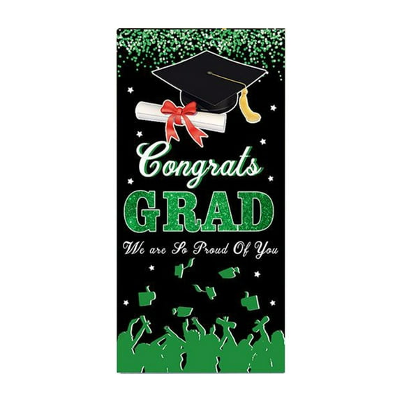 LanSuare 2025 Graduation Congrats Grad Banner with Graduation Cap Sign for Party Supplies Congratulation Decorations