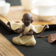 thumbnail image 3 of Buddha Small Monks Statue Sculpture Mini Buddhist Figurine for Car Table Desk Shelf Yellow, 3 of 9