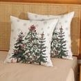 thumbnail image 3 of Christmas Decor Pillow Covers 16x16 Inch Pack of 2,Green Christmas Tree Snowflakes Throw Pillow Covers Winter Decoration Pillowcase Green Decorative Linen Cushion Cover for Home Sofa Couch, 3 of 6