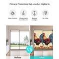 thumbnail image 4 of Window Privacy Film Vintage Rooster Stained Glass Window Film Decorative Sun Block Window Cover Retro Summer Flowers Pastoral Window Clings Static Adhesive Sticker for Bathroom 19.6"x39.3", 4 of 6