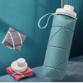 thumbnail image 2 of Verde HECHO ESPECIAL Botellas de agua plegables Tazas Válvula a prueba de fugas Reutilizable Sin BPA Botella de agua de viaje plegable de silicona Taza para gimnasio Camping Senderismo Viajes Deportes, 2 of 5