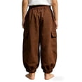 thumbnail image 4 of Bovxnpu Boys Casual Jogger Pants Solid Linen Cotton Pants Elastic Waist Breathable Pants Pants, 4 of 6