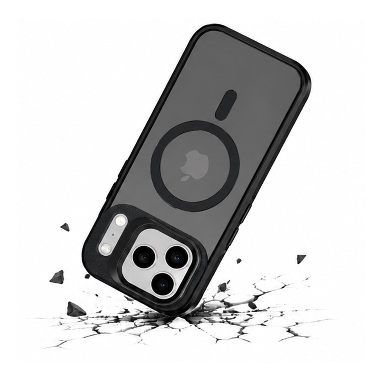 Clear Slim Stand Case with Camera Lens Kickstand for iPhone 17 Pro Max - Black