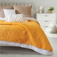 thumbnail image 7 of Vianney - Queen Comforter - Novo Marla Reversible Lightweight Quilt Blanket - 91x93 Inches - Soft Leaf Patterned Bedding in Yellow-Orange and White for All Season Comfort, 7 of 7