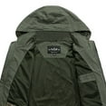 thumbnail image 6 of Maoxin Men Jacket Men's Solid Color Outdoor Water Proofing Pocket Zipper Long Sleeved Detachable Hooded Jacket Jackets for Men , Army Green , L, 6 of 8