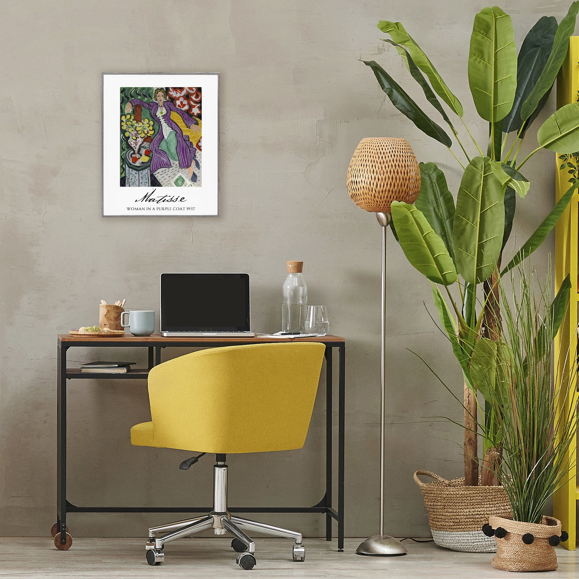 Stupell Industries Matisse Woman In Purple Coat Gray Framed Giclee Art, design by Vintage Hustle
